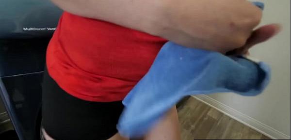 Stepsister down on her knees sucking bros cock and bends over for his dick